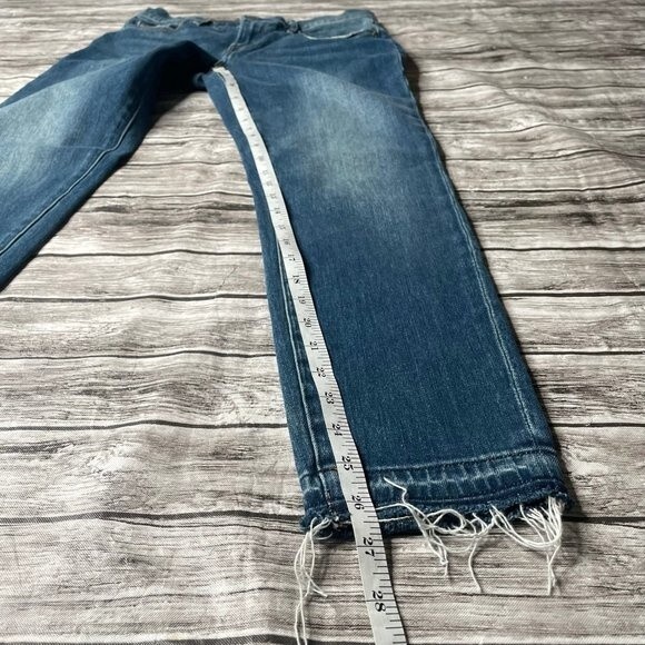 Frame Denim Le Garcon Crop Jeans Mt. Snow Medium Blue Size 26 Pockets Ankle Zip - Picture 12 of 12